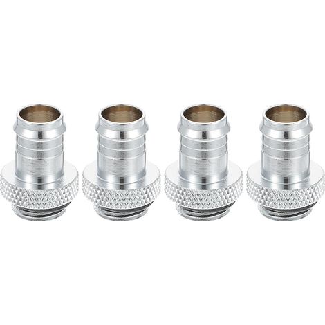 4 Pièces Coupleur de Refroidissement Liquide Raccord Cannelé G1/4 à 3/8 Pouce, Cuivre, Argenté, Filetage G1/4, pour Pompes à Eau et Réservoirs D'eau, pour Refroidissement Liquide (1/5)
