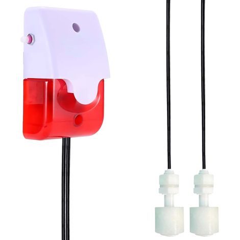 Capteur Niveau d'eau Haut/Bas avec Double Sonde pour Débordement et Marche à Sec – Sirène 120dB et Lampe Flash Rouge, Volume Réglable, Câble 5 m, 9 V – pour Réservoir, Aquarium, Piscine, sous-Sol (1/5)