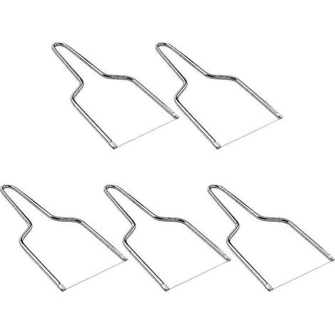 Lot de 5 pièces en acier inoxydable : trancheuse à fromage, planche à découper le beurre, coupe-fromage multifonctionnel, ustensiles de cuisine pour la pâtisserie maison (argenté)-M-Silver (1/4)