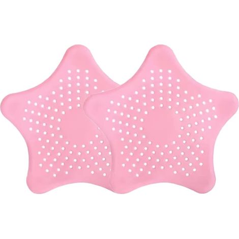 Universelles Silikon-Spülbeckensieb (2er-Pack) für Dusche, Badewanne und Küche (rosa)