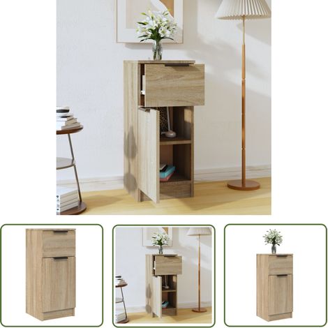 The Living Store Sideboard Sonoma-Eiche 30x30x70 cm Holzwerkstoff - Schreibtisch - Wohnzimmermöbel - Sideboard - Regal - Eichefarben (1/5)
