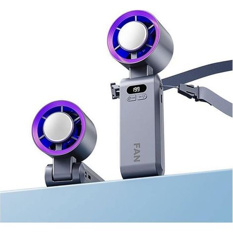 Mini ventilateur turbo portable et rechargeable 199 vitesses Utilisation main, cou ou bureau Indispensable pour les voyages I
