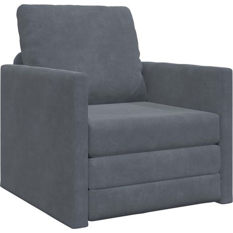 Canapé-lit，Canapé convertible Gris foncé 74 x 77 x 81 cm Velours CFW18582 (1/5)