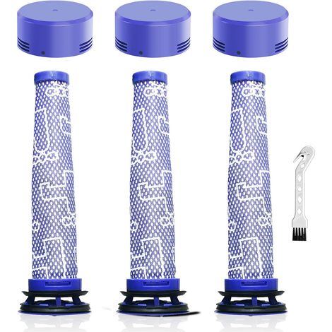 (6 pièces) Filtres de remplacement pour Dyson V7,V8,V8 +, aspirateurs à tête moteur Absolute Animal, 3 pré-filtres +3 post-filtres HEPA,pièce de rechange 965661-01 et 967478-01 pour aspirateur Dyson
