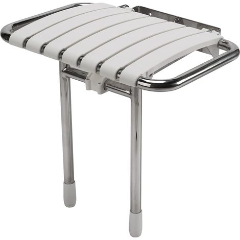 Croydex Fold Up Shower Bath Mounted Seat, Metal, White - Newport (1/5)