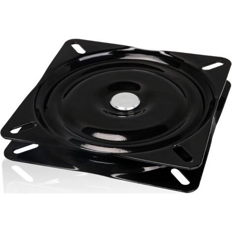 Piètement carré rotatif noir avec roulements à billes en acier pour chaises, 178 mm