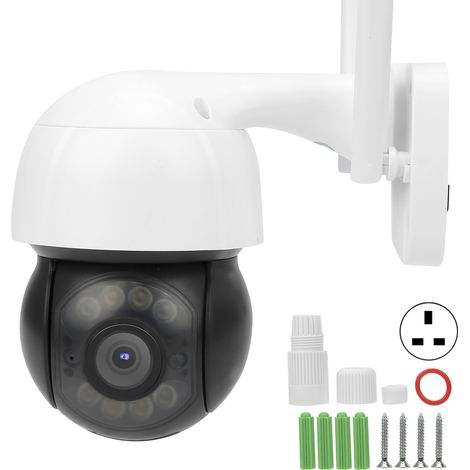 Caméra WiFi 3MP PTZ PIR, vision nocturne couleur, audio bidirectionnel, IP66 étanche, surveillance CCTV 100-240V avec prise UK. (1/5)