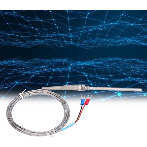 WRNT-187 K-Typ Temperatursensor, Temperaturfühler-Thermoelement, 0-600℃, rotes und schwarzes Kabel, 3 m. (1/5)