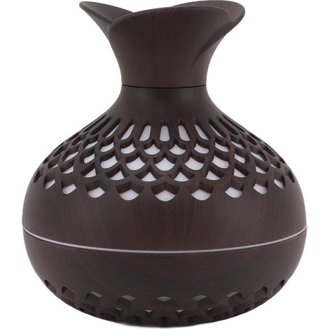 Diffuseur d'arômes 2,5 W, 300 ml, alimentation USB, silencieux, en forme de vase, humidificateur d'air pour bureaux et chambres, marron foncé (1/5)