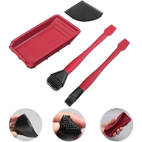 Kit de 4 brosses à colle pour bois, pinceau silicone résistant, outil d'application durable pour menuiserie, étalement précis du vernis et adhésif (1/5)