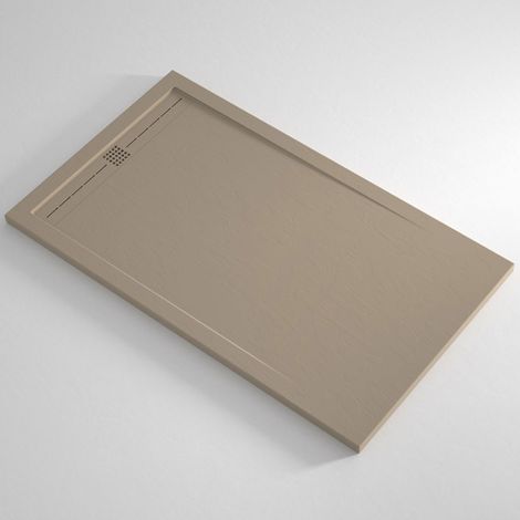 Piatto Doccia Slim Moka in Resina Marmo Effetto Pietra Filo Pavimento Moderno - Dimensione Piatto 80x120 (1/2)