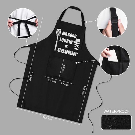 Tablier de cuisine pour homme réglable pour barbecue (1/4)