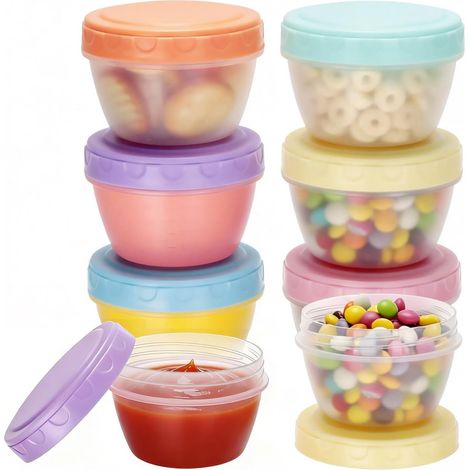 6 Boîte plastique,Couvercle hermétique,120ml,Sans BPA,Alimentaire,Pour sauces épices snacks (1/5)