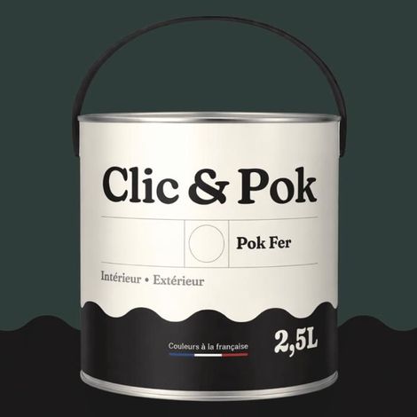Peinture Fer Antirouille – Métal Extérieur Intérieur, Satinée, Protection Rouille - 2,5L - RAL 6012 - Vert noir
