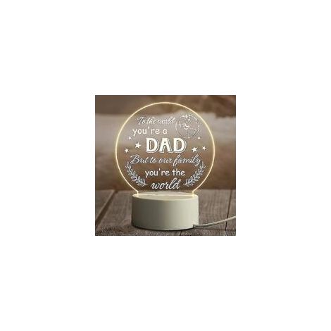 Geschenke für Papa von Tochter, Sohn oder Kindern – Nachtlicht als Geschenk zum Vatertag, Geburtstag, Erntedankfest, Weihnachten, Valentinstag, Acryl-Nachtlicht – Crezuo