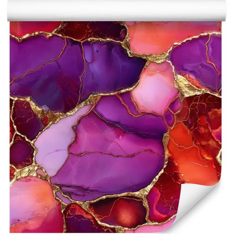 Papel pintado tinta violeta, rojo, morado y ciruela 50x1000 cm (1/5)
