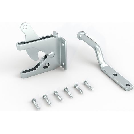 Loquet de portail de jardin, en acier galvanisé, autobloquant, adapté aux portails de jardin, portails extérieurs, etc., livré avec 6 vis et peut être utilisé pour les clôtures et les portails.