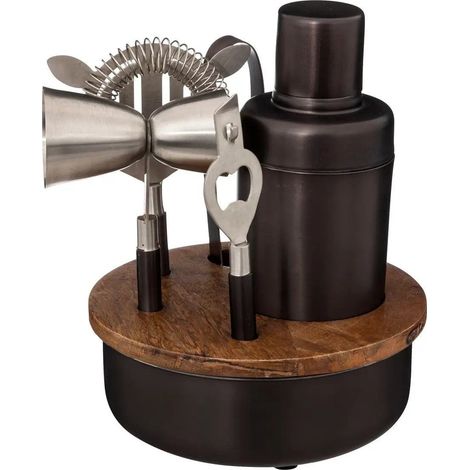 Coffret Cocktail 6 Pièces "Manguier" 21cm Noir