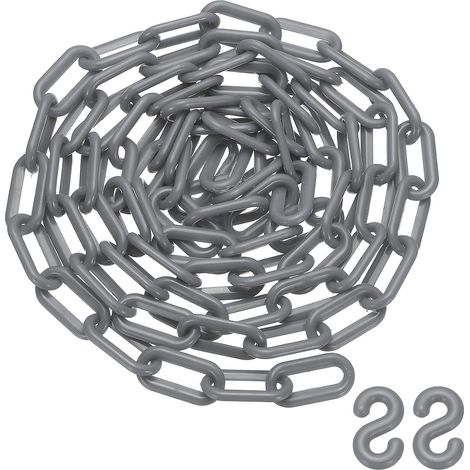 Chaîne En Plastique De 10 Pieds, Barrière De Sécurité Chaîne 1x2 Pouce Boucle Léger Imperméable Contrôle Foule File D'Attente Concerts Parking DIY Clôture Porte, Ton Argenté (1/5)