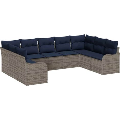 Garden Sofa Set Grey Poly Rattan vidaXL (1/5)