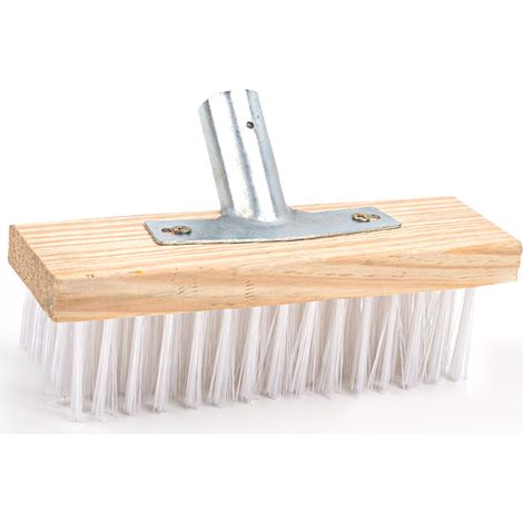 Brosse de ponçage robuste à poils en nylon pour surfaces rugueuses. Élimine la neige, la poussière et les saletés des allées, marches, patios, terrasses, carrelages et béton. Longueur : 20 cm. (1/5)