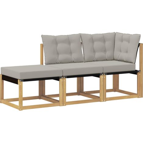 Sectional Sofa Einheiten mit Kissen 3 Stück Weiß vidaXL