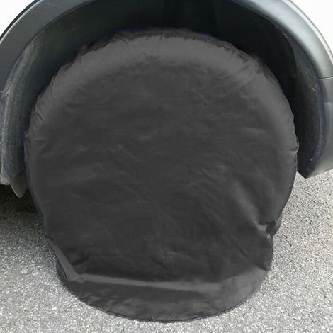 4pcs Tire Cover, Polyester Fiber Material Wheel Tire Tire Protective Cover for Car RV SUV Truck Trailer Sunscreen Dirt Waterproof Black -72cm (1/4)