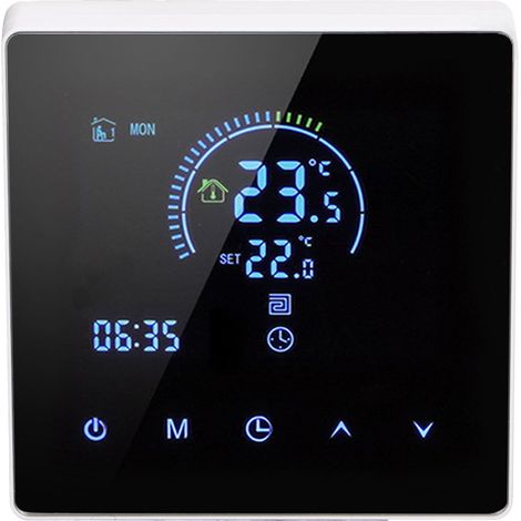 Thermostat numérique 16A avec écran LCD, programmable pour chauffage électrique, maison, bureau, hôtel, AC 90V-240V, blanc, sans WiFi (1/5)