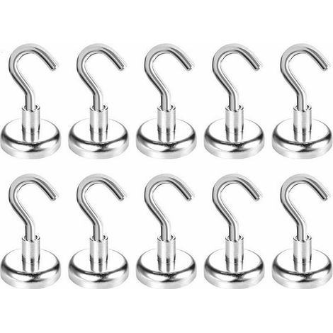 Crochets Magnetiques,22kg Super Strong Neodymium Crochets Magnet Crochets magnétiques 25mm (10pcs), (1/5)