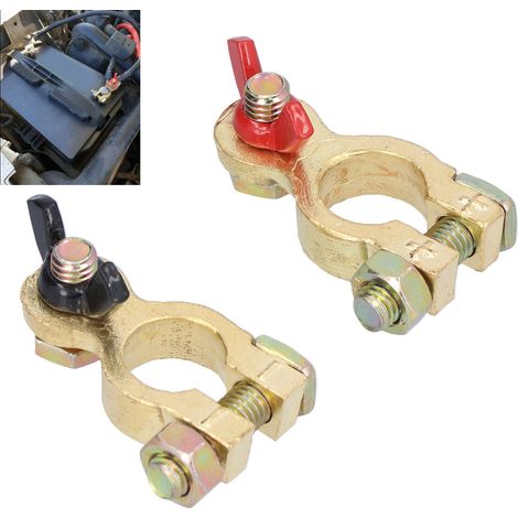 2 pièces Pinces Universelles pour Batterie en Cuivre Pur, Connecteurs Positif/Négatif pour Voiture (1/5)