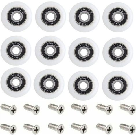 Rulli di ricambio per porta doccia, set da 1 con viti, diametro 23 mm, motivo Starlight. (1/4)