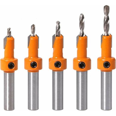 pièces menuiserie fraise bois chanfrein contre-mèche vis trou perceuse taraud perceuse pour forage du bois (arbre de 10 mm) (1/5)