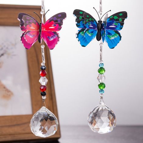 Pendentif Cristal - Suncatcher Papillon - Décoration Fenêtre Intérieur Extérieur - 1 Pièce (1/5)
