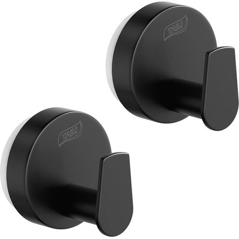 Gancho de ventosa para baño, redondo, tipo C, negro (1/5)