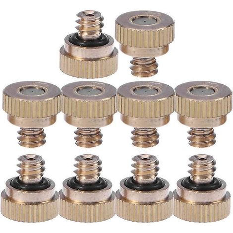 Misting Nozzle Atomizing Spray Mister Replacement Nozzle For Greenhouse Outdoor Use 10Pcs Golden Stainless Steel Leak-Proof Function (1/5)
