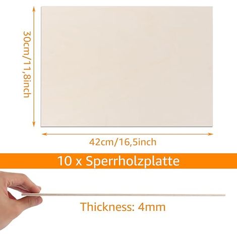 Plywood Sheets Plywood Thin Cut Plywood Sheets Wood Cutting 420x300mm (1/4)