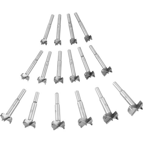 16pcs Cemented Carbide Forstner Drill Bits Woodworking Boring Flat Wood Cutting Tool (1/5)
