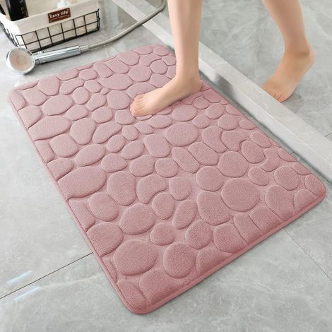 Badematte aus Memory-Schaum, Fliesenmatte, super saugfähig, für Badezimmer, maschinenwaschbar (20 x 32, rosa) (1/4)