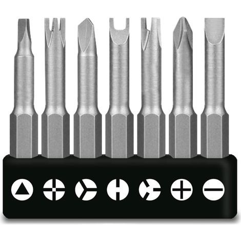 Lot de 7 tournevis spéciaux en forme de U 50 mm - Type Y - Intérieur cruciforme - Tournevis à trois points - Embouts de vissage (1/5)