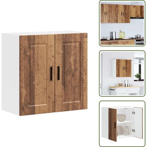 Armadio in truciolato - vidaXL Pensile da Cucina Porto Legno Vecchio in Legno Multistrato - Armadio antico