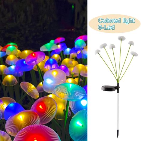 Lampe champignon méduse solaire, éclairage extérieur, lampadaire de jardin à poser au sol, idéale pour les jardins, les allées, etc. Lumière colorée (1/5)