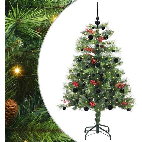 Sapin de Noël artificiel vert, 150 cm, en PVC et métal. (1/5)