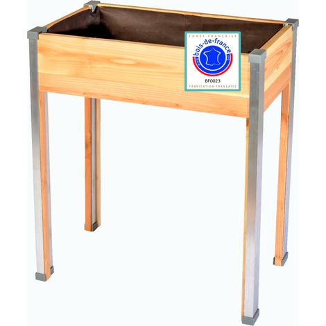 Bac Douglas sur pieds Design petit modèle - Jardinière sur pieds en bois non traité - 65cm x 30cm x 80cm (1/2)