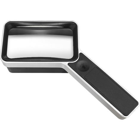 Loupe avec lampe rechargeable - idéale pour la lecture et adaptée aux personnes malvoyantes - 1 pièce, noire et blanche (1/5)