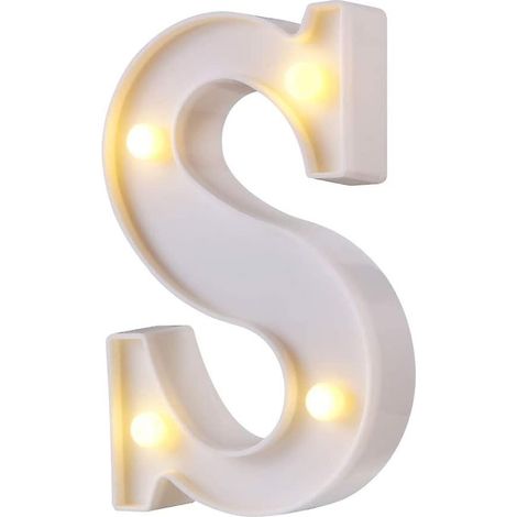 Lettres lumineuses LED style marquise, 26 lettres, logo lumineux idéal pour éclairage nocturne, mariage, anniversaire, décoration de bar à domicile (blanc, code S)