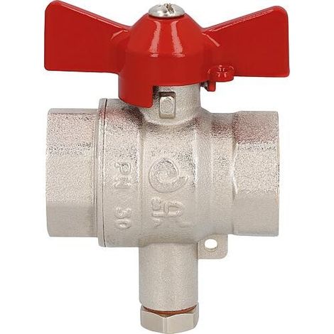 Robinet à bille en laiton avec raccord de sonde M10x1 fem/fem DN20 3/4 (1/2)