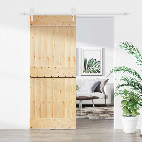 vidaXL Porta scorrevole Naturale e Bianco 85 x 210 cm