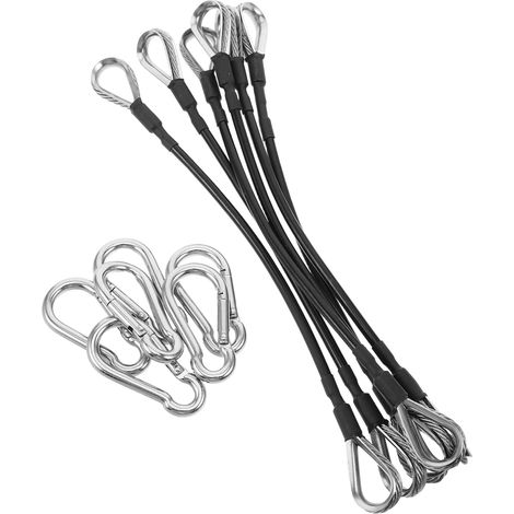 6 câbles résistance acier inox + boucles, accessoires polyvalents force/squat/musculation (1/5)