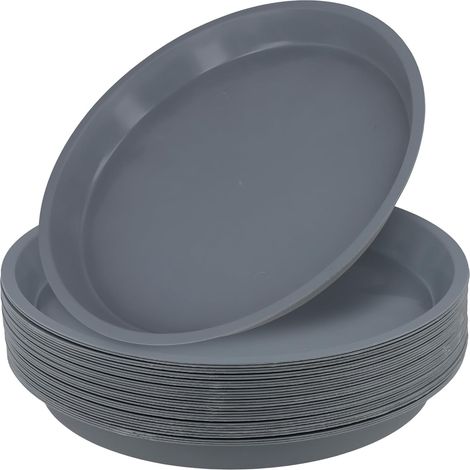 Lot de 30 Soucoupes pour Pots de Fleurs – Coupelles Rondes en Plastique Anthracite 30 cm – pour Plantes d'Intérieur et d'Extérieur (1/5)