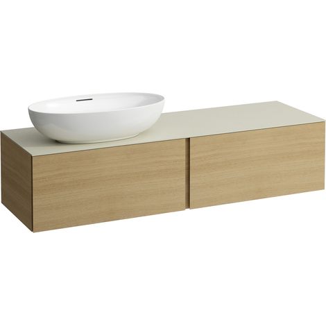 LAUFEN Il Bagno Alessi Élément à tiroirs, plateau en pierre Calce